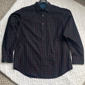 Bugatchi Black Men's Shirt with Multicolor Dots